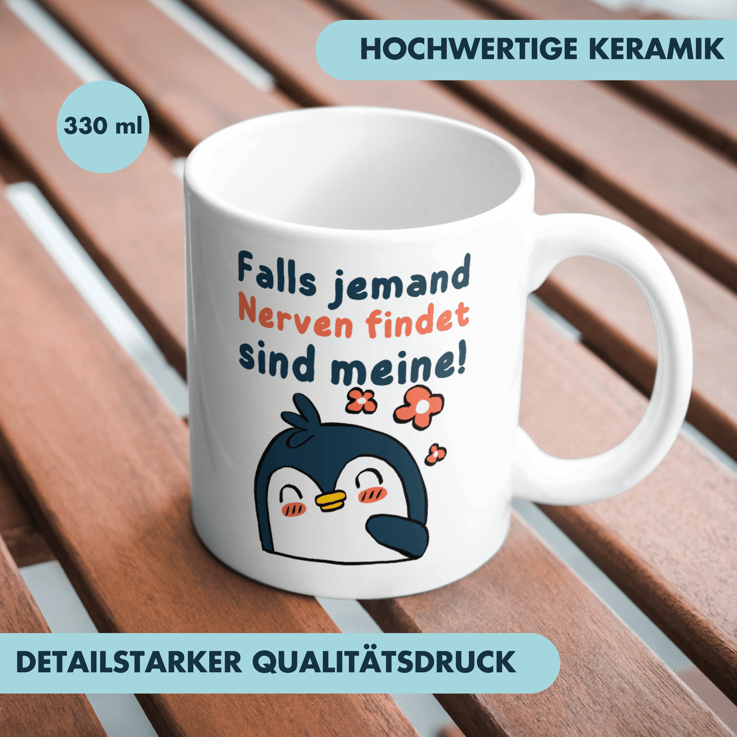 Falls Jemand Nerven Findet Sind Meine Pinguin Arbeit Kaffee Tasse