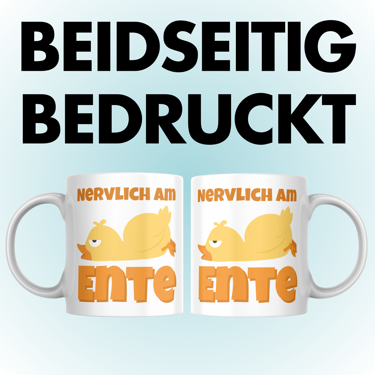Nervlich Am Ente Wortspiel Arbeit Kaffee Tasse