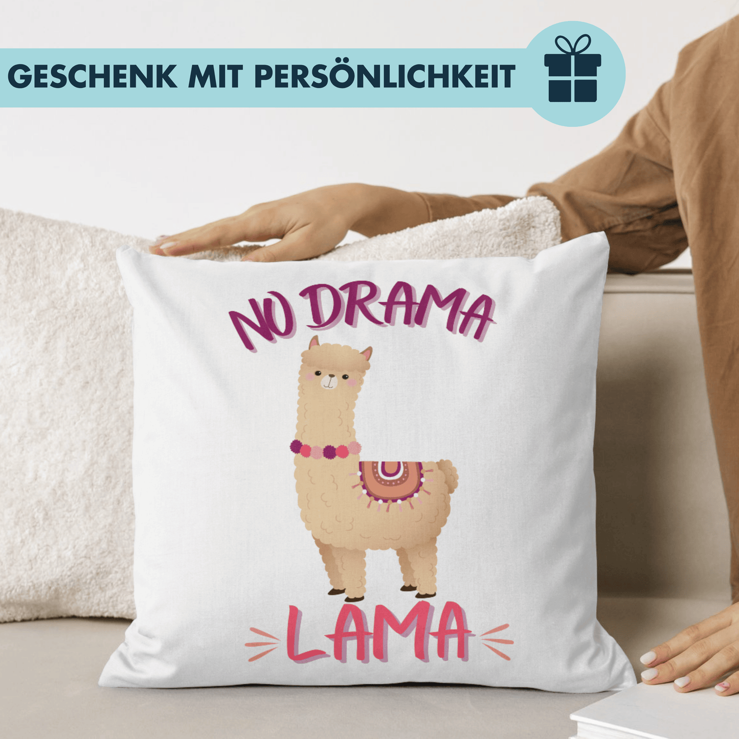 No Drama Lama Alpaka Deko Kissen