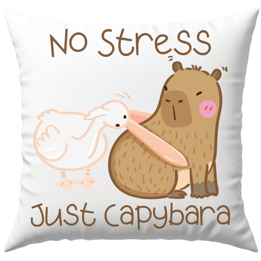 No Stress Just Capybara Wasserschwein Pelikan Meme Deko Kissen