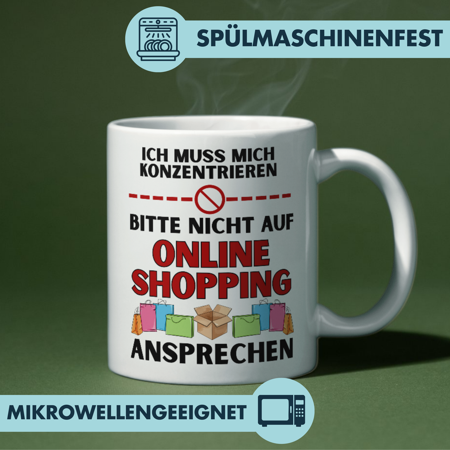 Ich Muss Mich Konzentrieren Bitte Nicht Auf Online Shopping Ansprechen Kaffee Tasse