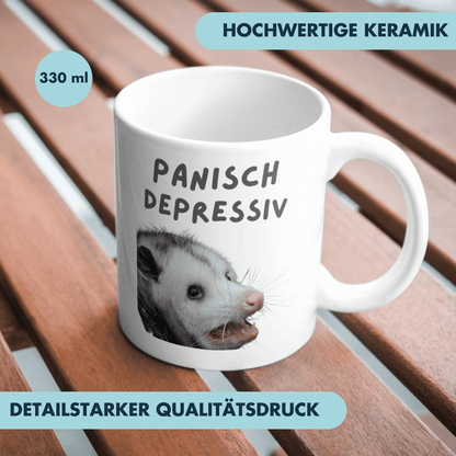 Panisch Depressiv Opossum Meme Kaffee Tasse