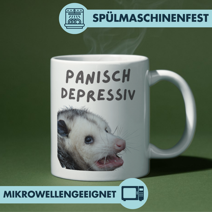 Panisch Depressiv Opossum Meme Kaffee Tasse