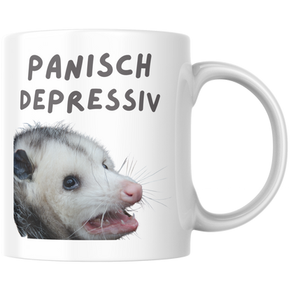 Panisch Depressiv Opossum Meme Kaffee Tasse
