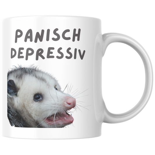 Panisch Depressiv Opossum Meme Kaffee Tasse