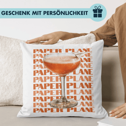 Paper Plane Cocktail Deko Kissen