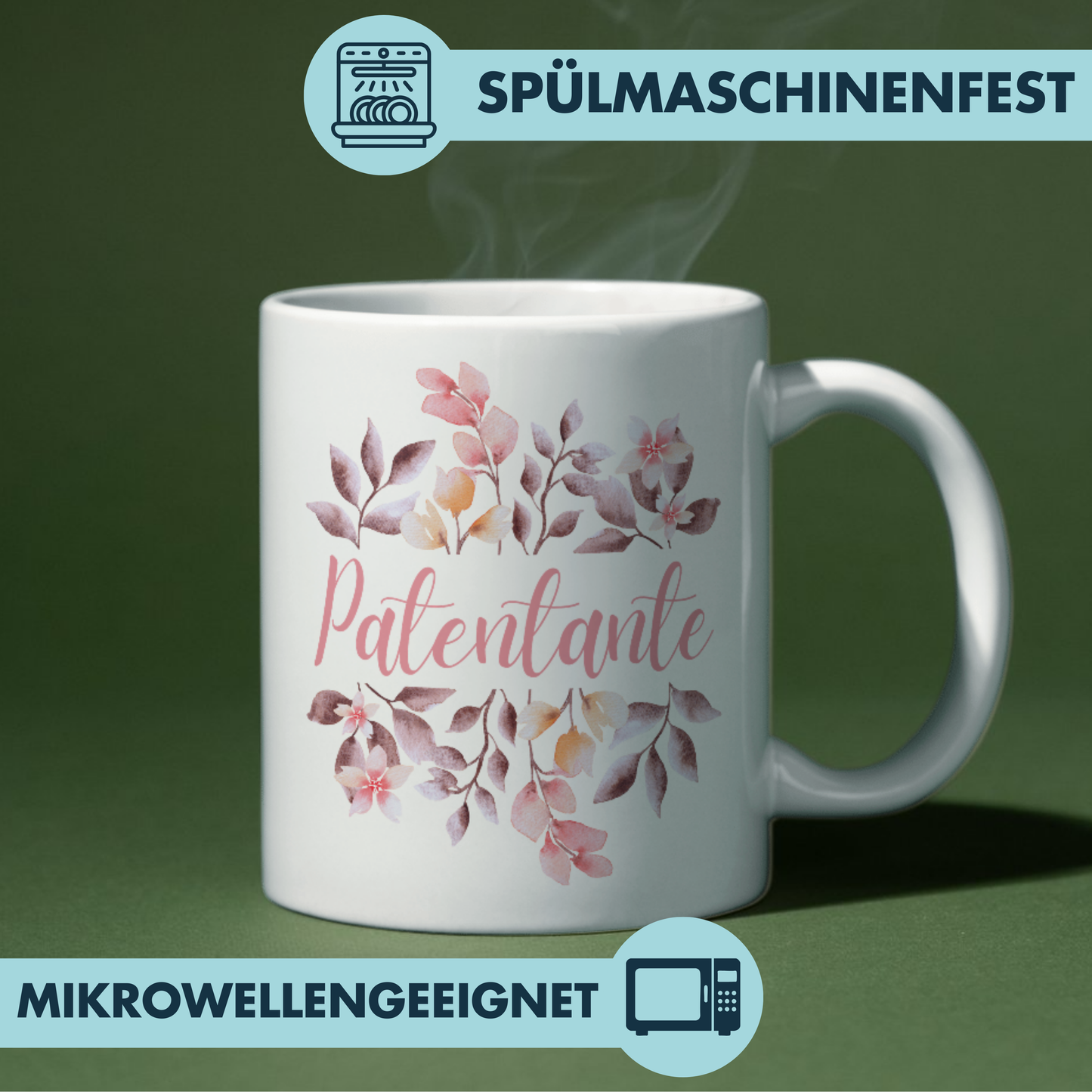 Patentante Blumen Kaffee Tasse