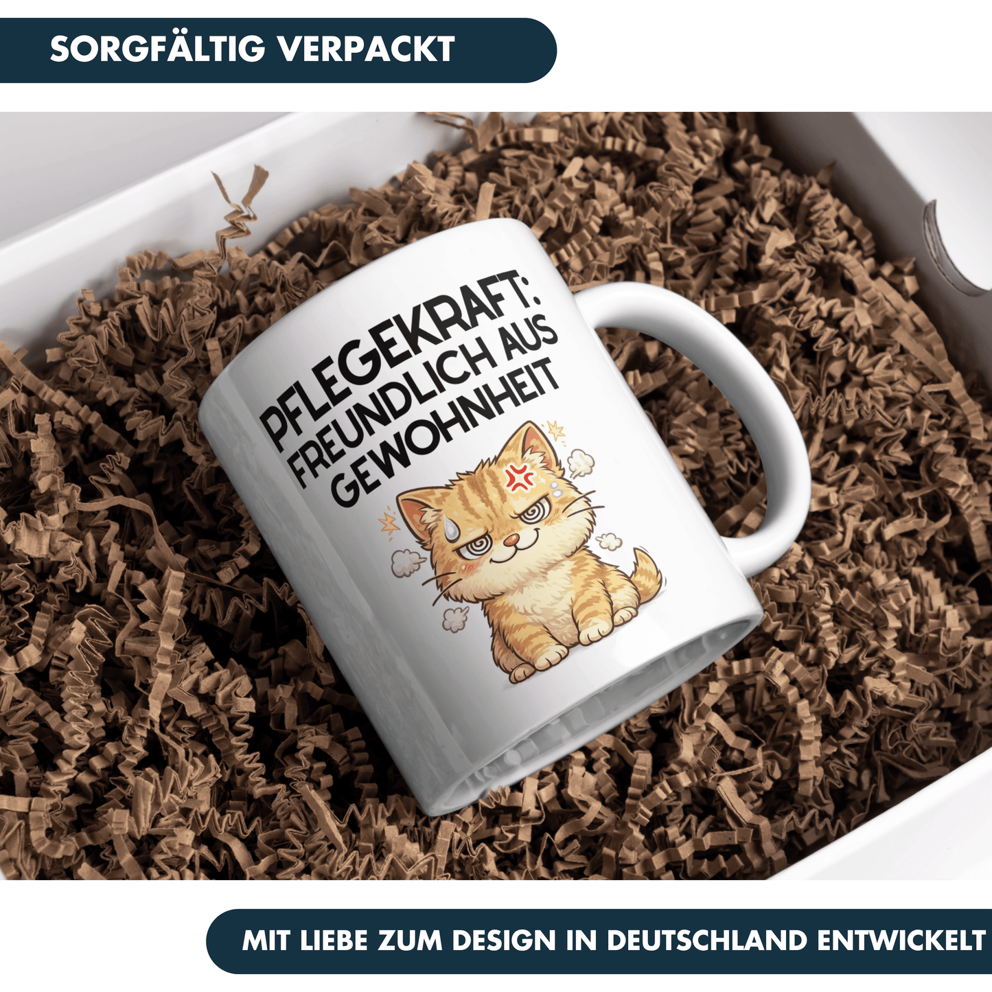 Pflegekraft Freundlich Aus Gewohnheit Kaffee Tasse