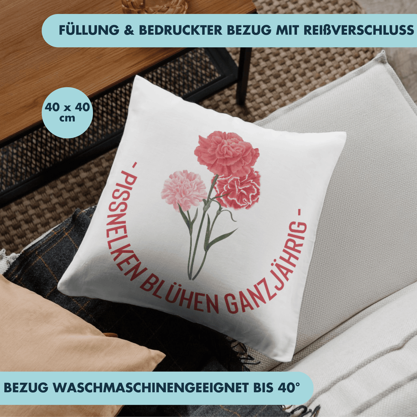 Pissnelken Blühen Ganzjährig Blumen Deko Kissen