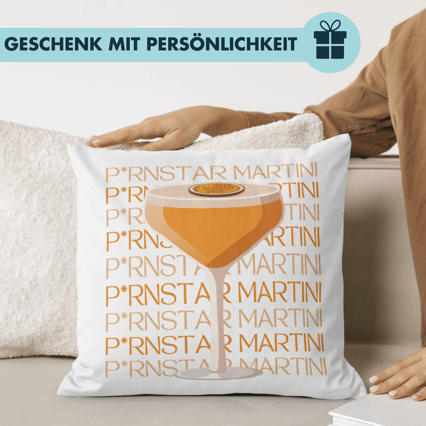 Pornstar Martini Cocktail Deko Kissen