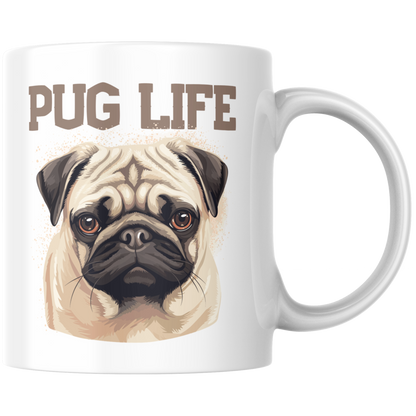 Pug Life Mops Hund Wortspiel Kaffee Tasse