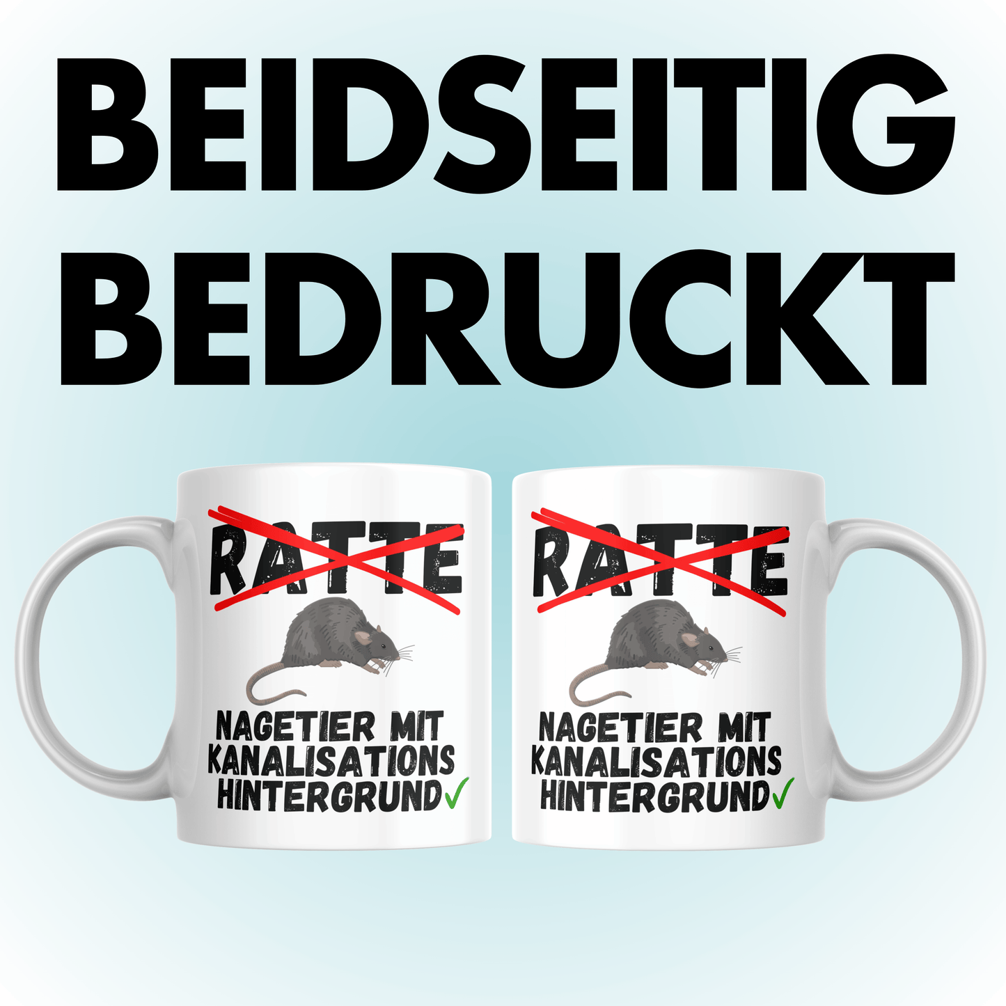 Ratte Nagetier mit Kanalisationshintergrund Kaffee Tasse