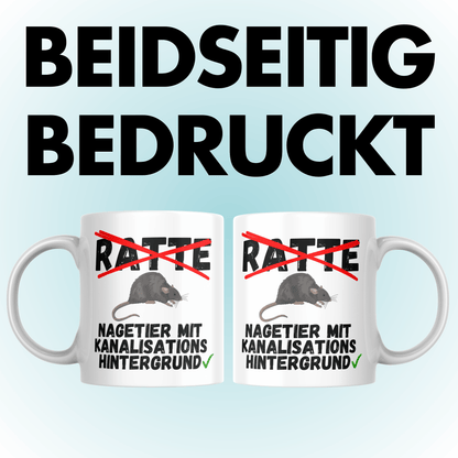 Ratte Nagetier mit Kanalisationshintergrund Kaffee Tasse