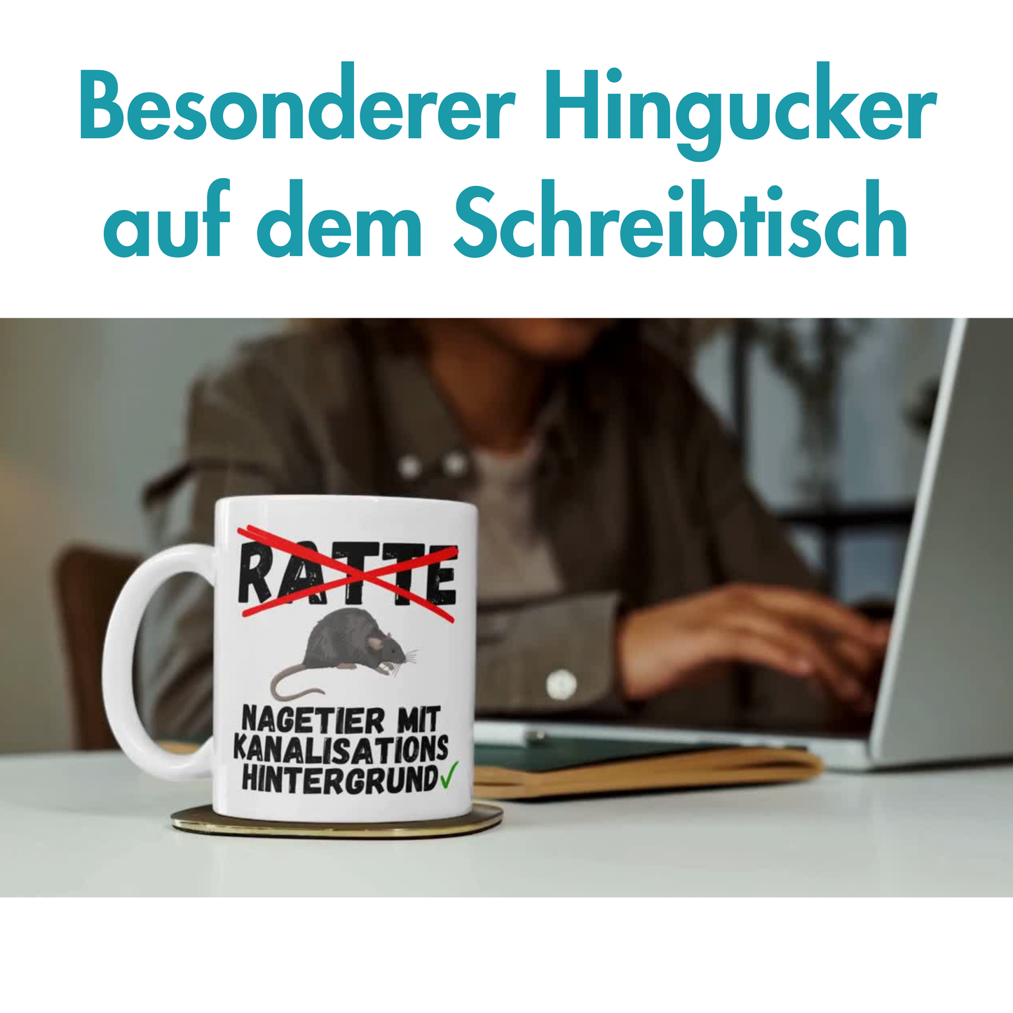 Ratte Nagetier mit Kanalisationshintergrund Kaffee Tasse