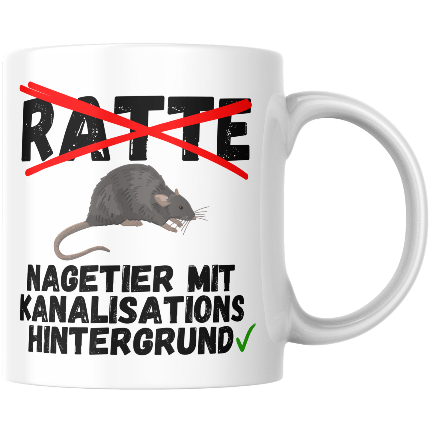Ratte Nagetier mit Kanalisationshintergrund Kaffee Tasse