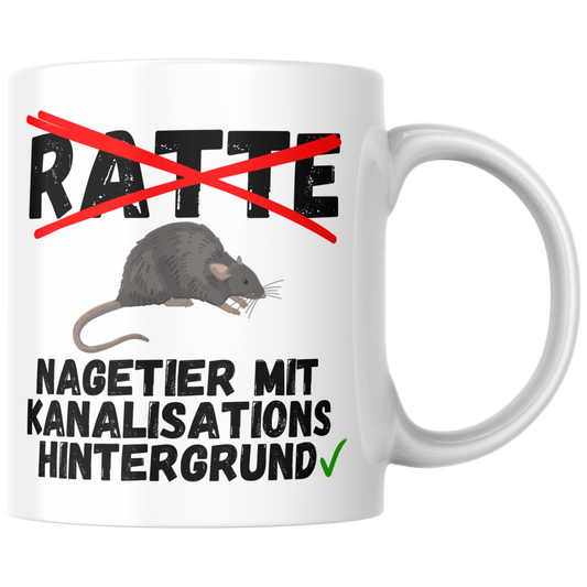 Ratte Nagetier mit Kanalisationshintergrund Kaffee Tasse