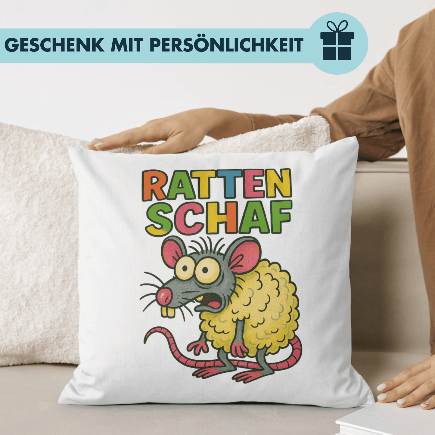 Rattenschaf Ratte Im Schafspelz Deko Kissen