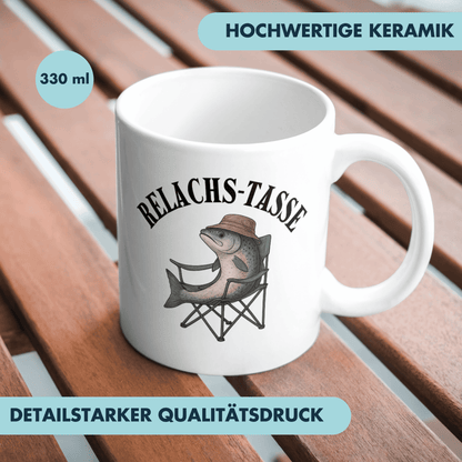 Relachs Relax Angler Wortspiel Kaffee Tasse