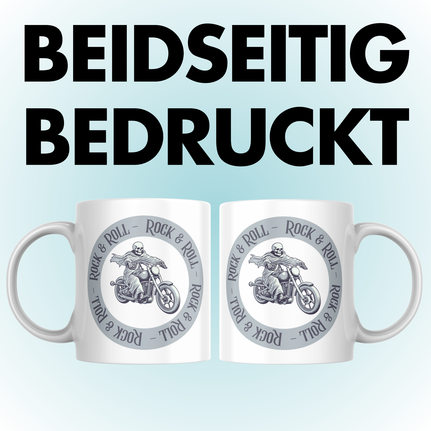 Rock And Roll Motorrad Skelett Biker Kaffee Tasse