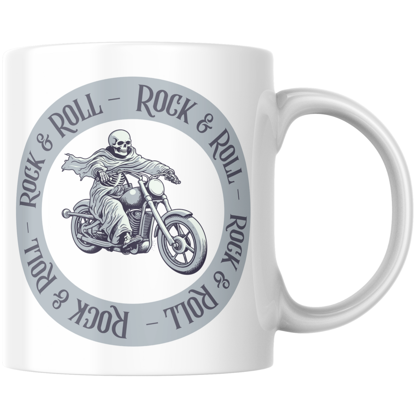 Rock And Roll Motorrad Skelett Biker Kaffee Tasse