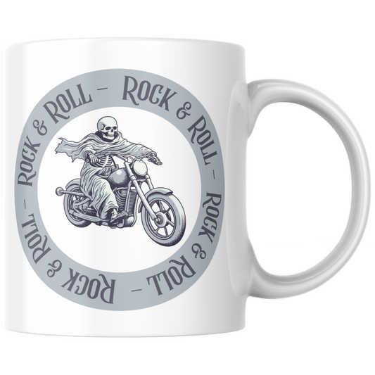 Rock And Roll Motorrad Skelett Biker Kaffee Tasse