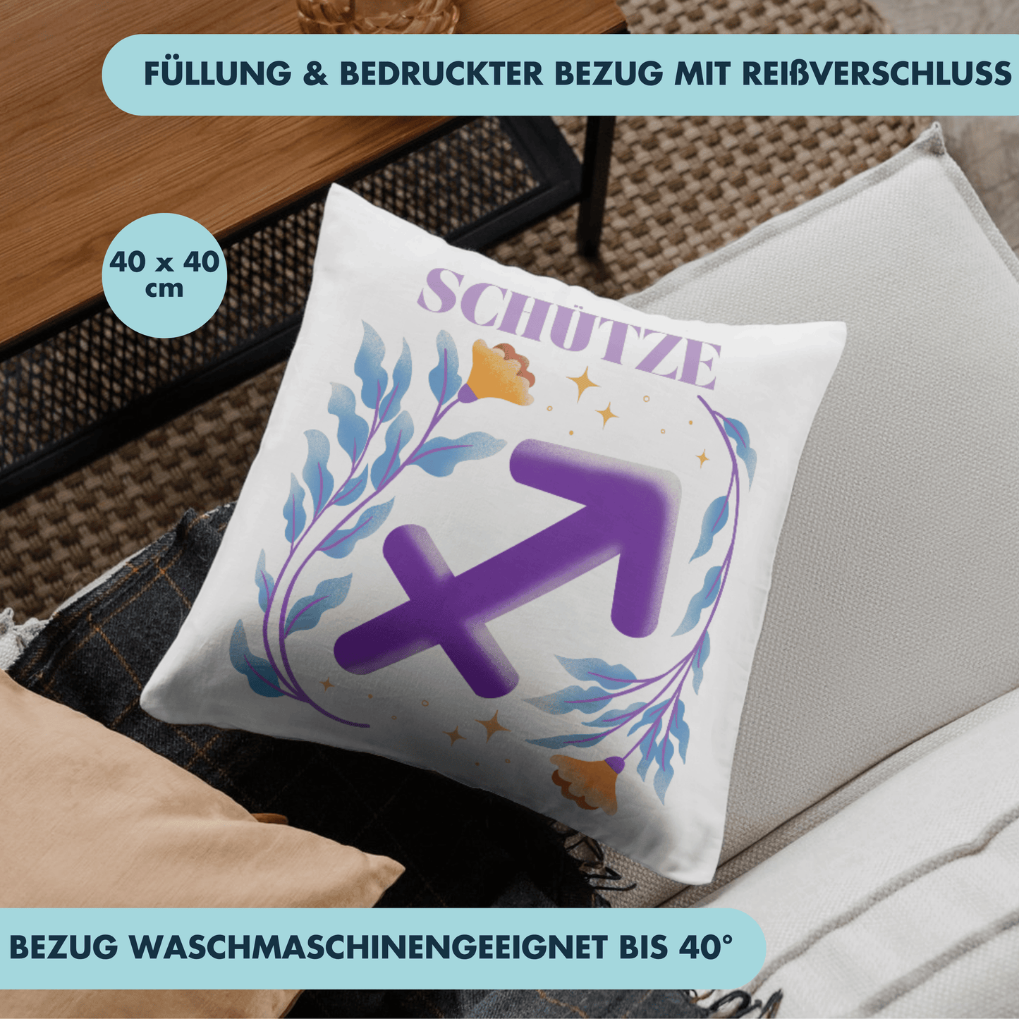 Schütze Sagittarius Sternzeichen Deko Kissen