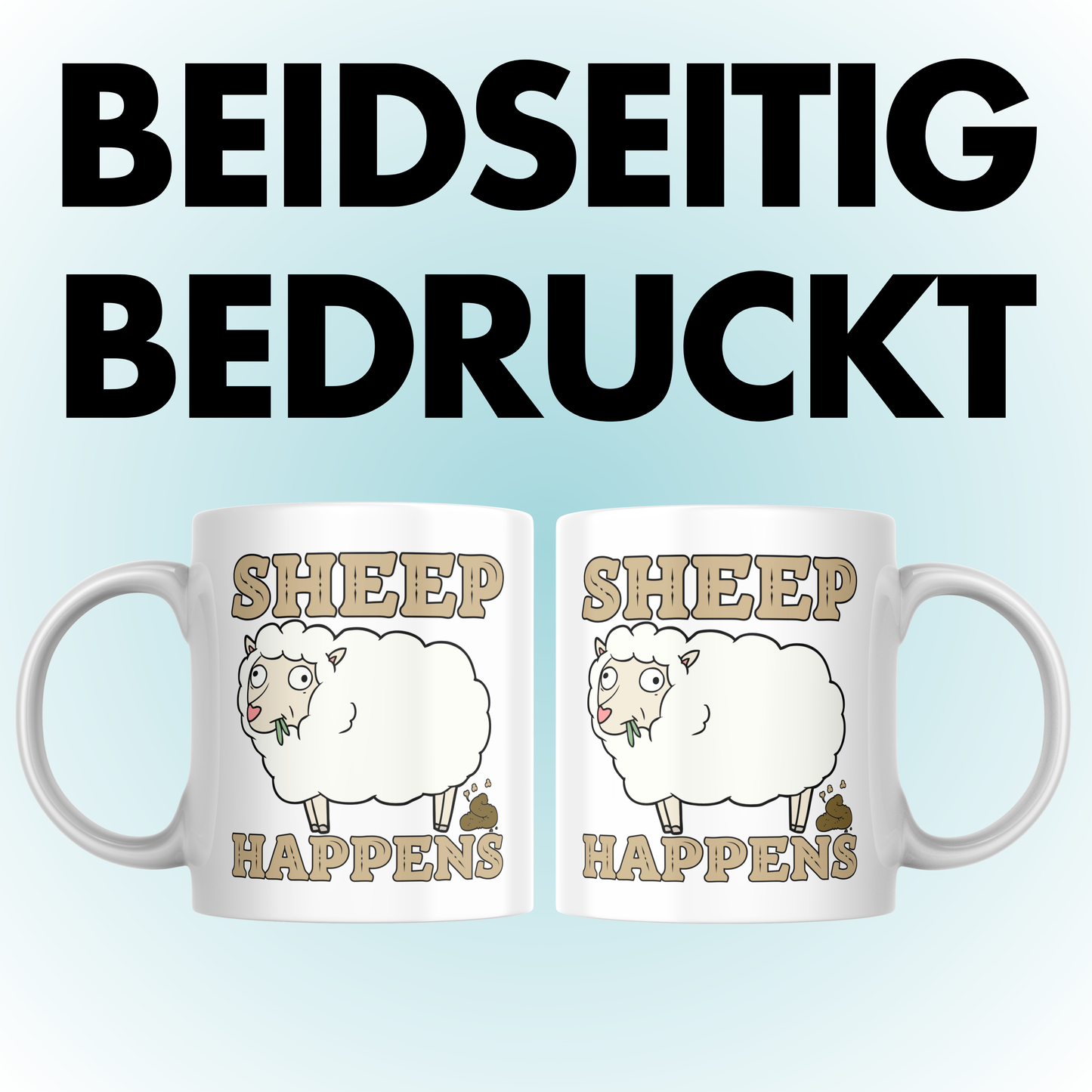 Sheep Happens Shit Wortspiel Kaffee Tasse