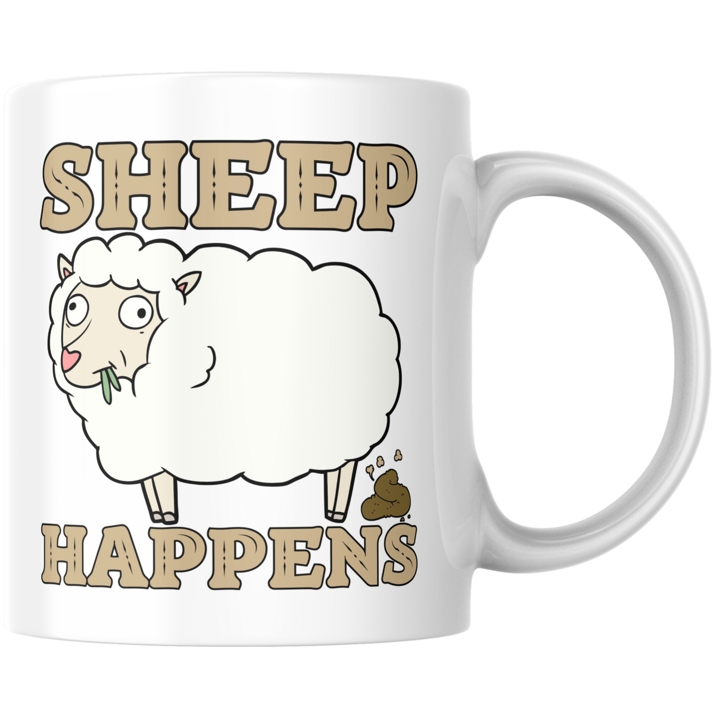 Sheep Happens Shit Wortspiel Kaffee Tasse