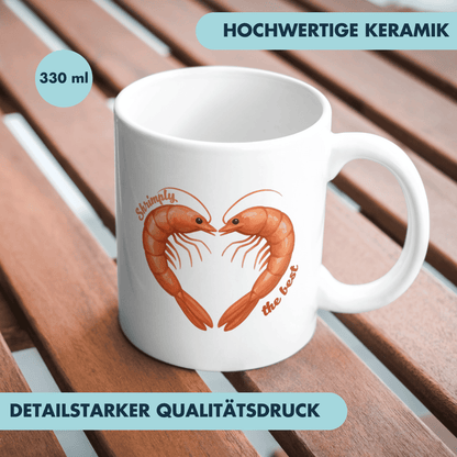 Shrimply The Best Shrimp Herz Kaffee Tasse