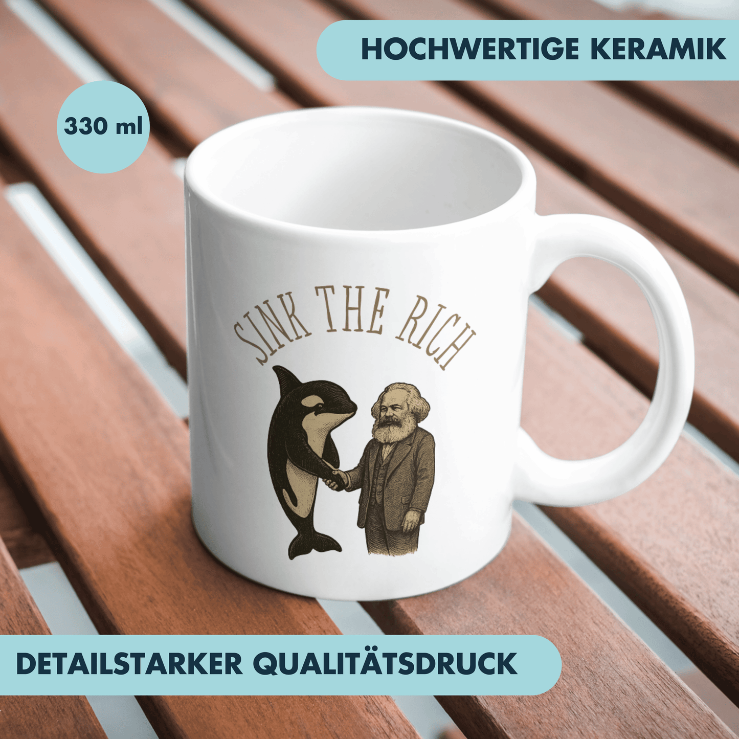 Sink The Rich Orca Karl Marx Kaffee Tasse