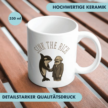 Sink The Rich Orca Karl Marx Kaffee Tasse