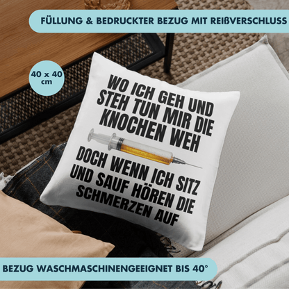 Wenn Ich Sitz Und Sauf Hören Die Schmerzen Auf Bier Deko Kissen
