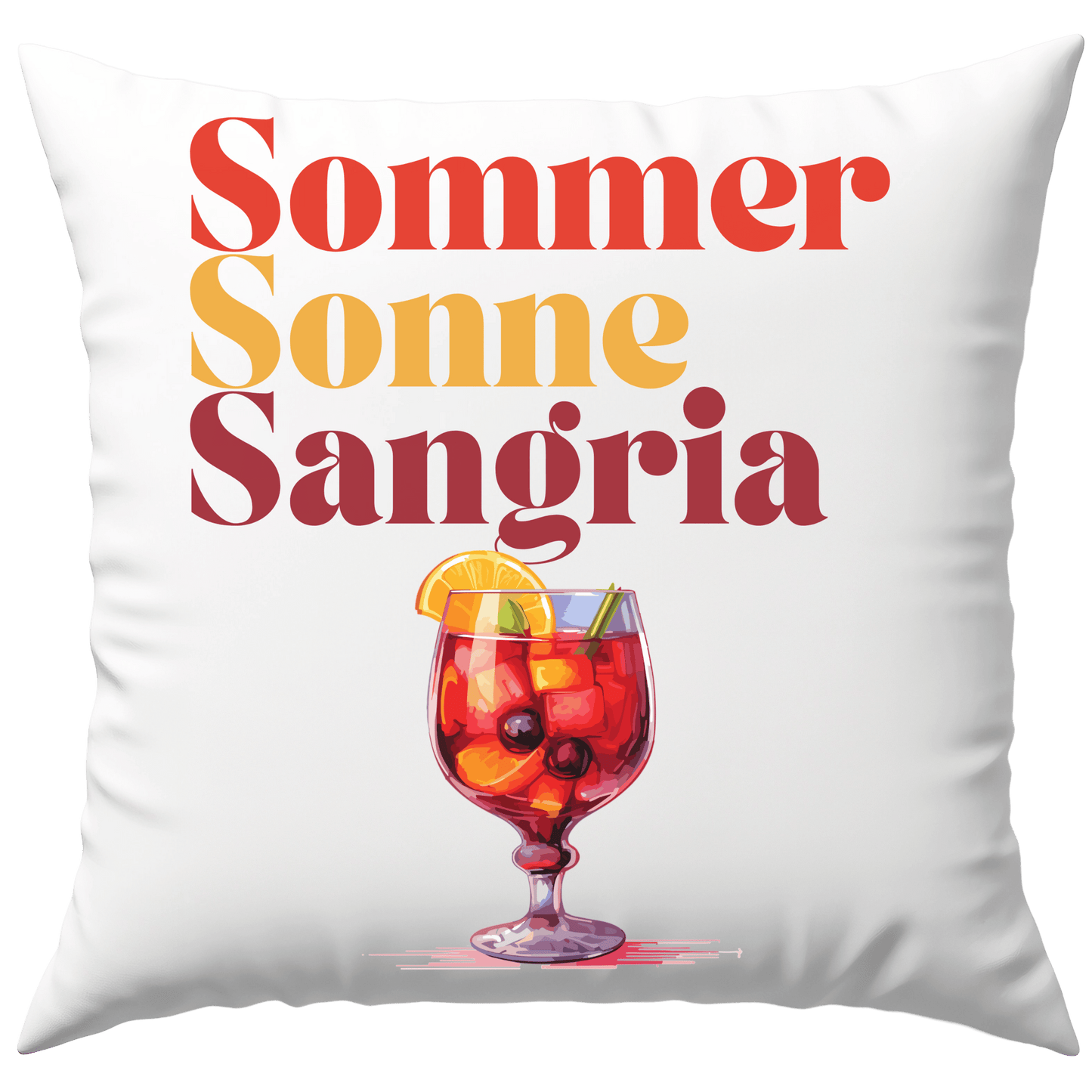 Sonne Sommer Sangria Wein Cocktail Deko Kissen