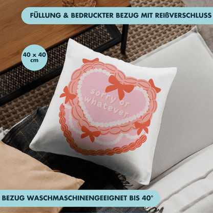 Sorry Or Whatever Herz Torte Deko Kissen