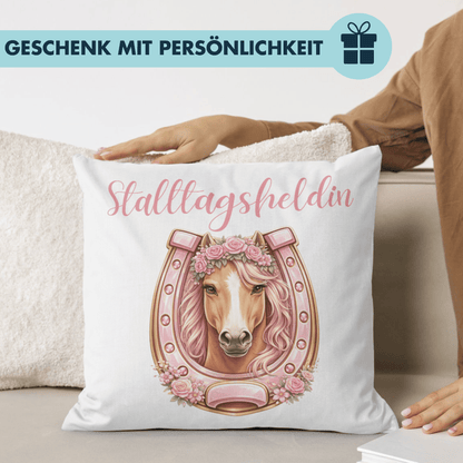 Stalltagsheldin Pferd Deko Kissen