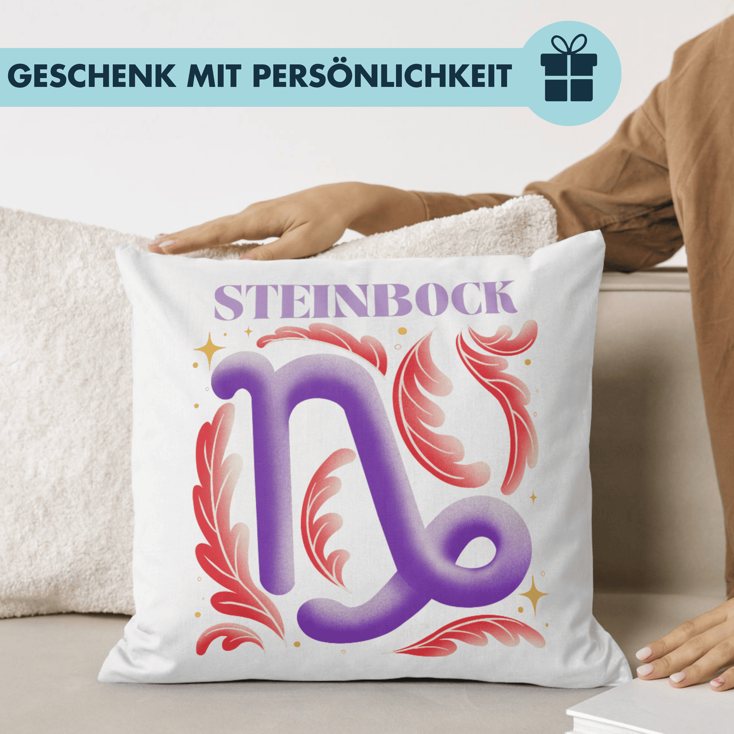 Steinbock Capricorn Sternzeichen Deko Kissen