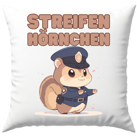 Streifenhörchen Polizei Wortspiel Deko Kissen