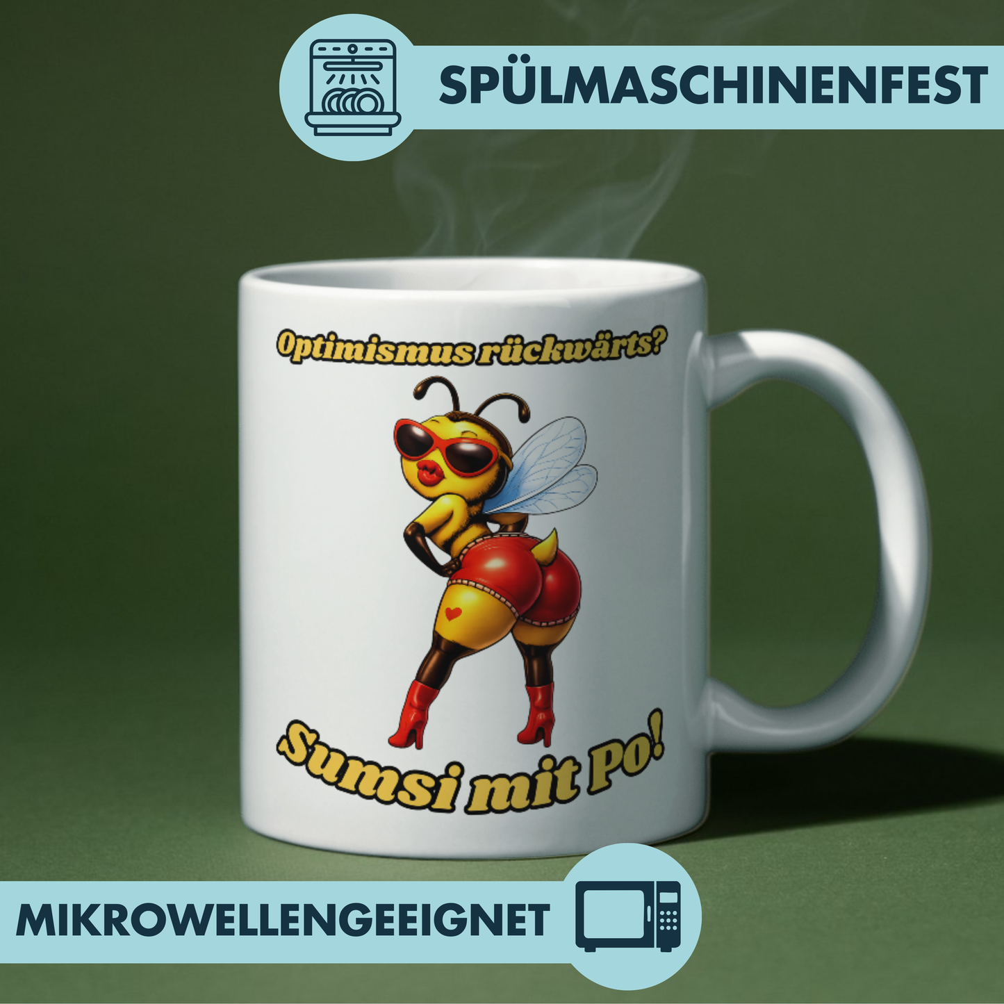 Optimismus Rückwärts? Sumsi Mit Po Biene Kaffee Tasse