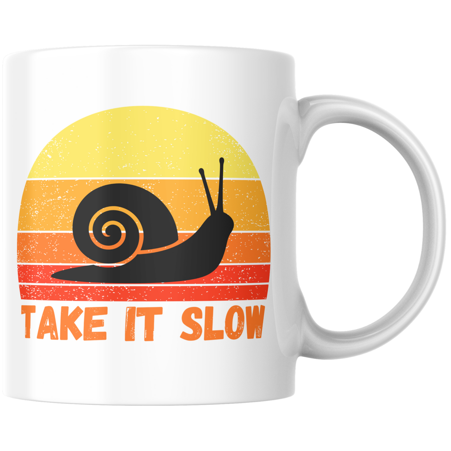 Take It Slow Schnecke Retro Kaffee Tasse
