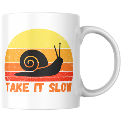 Take It Slow Schnecke Retro Kaffee Tasse