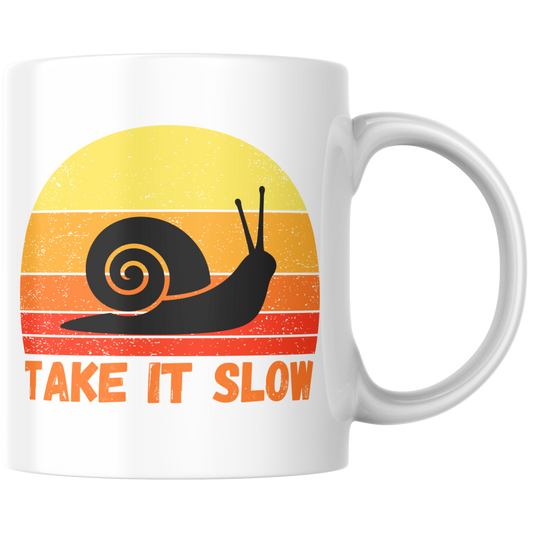 Take It Slow Schnecke Retro Kaffee Tasse
