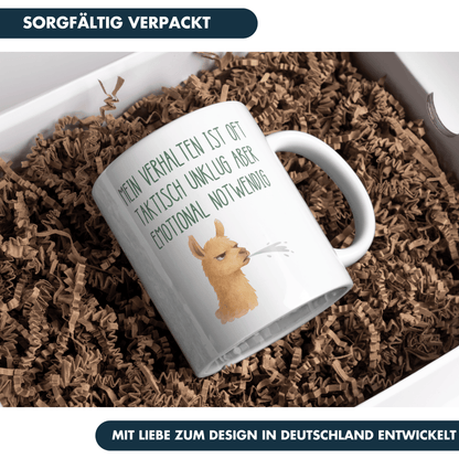 Mein Verhalten Ist Oft Taktisch Unklug Aber Emotional Notwendig Lama Kaffee Tasse