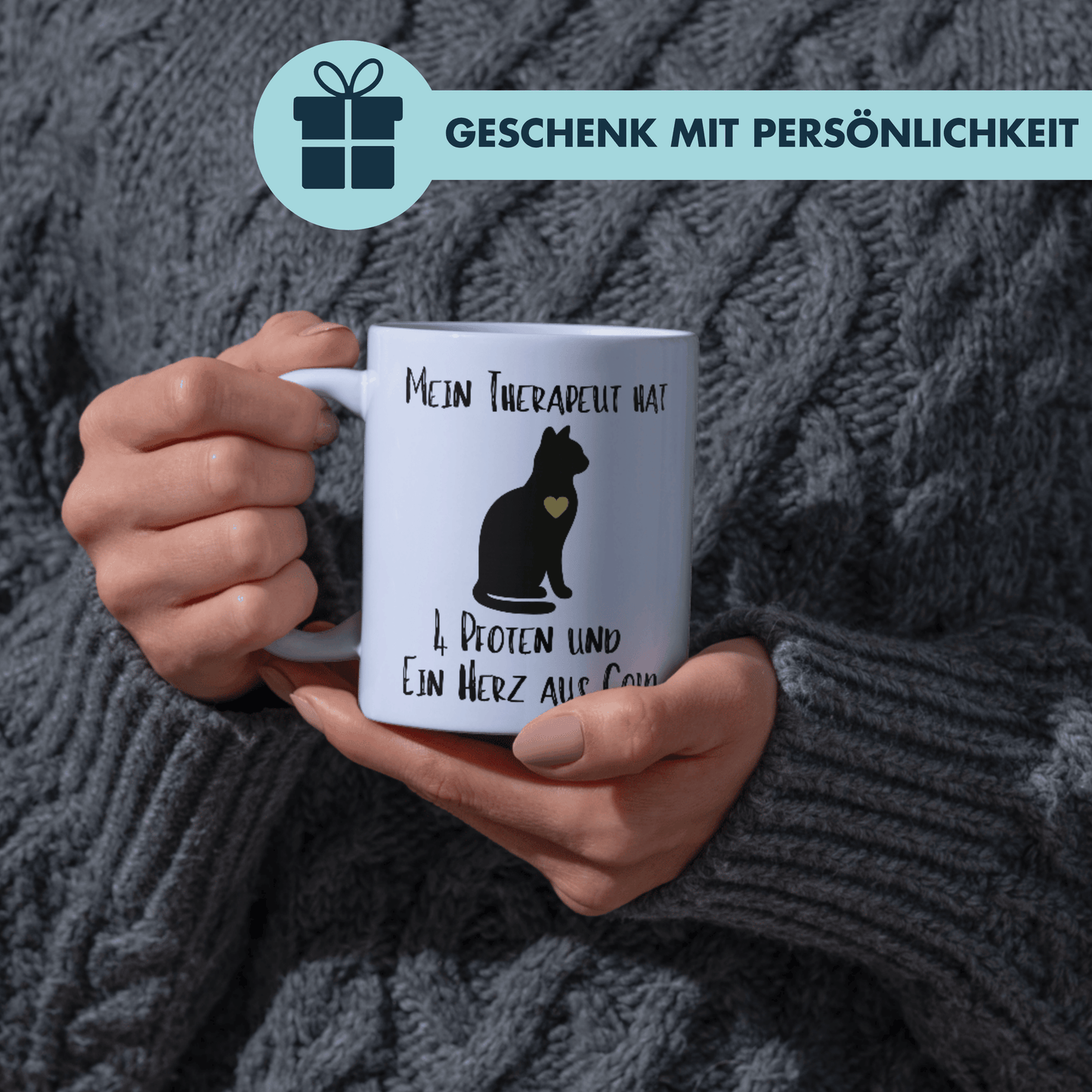Mein Therapeut Hat 4 Pfoten Und Ein Herz Aus Gold Katze Kaffee Tasse