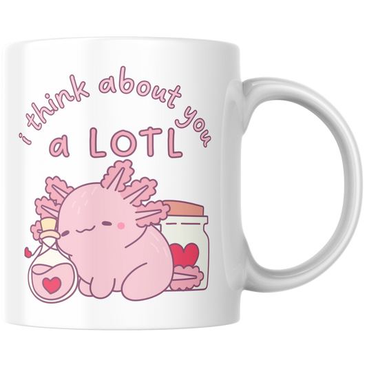 Axolotl I Think About You A Lotl Wortspiel Kaffee Tasse