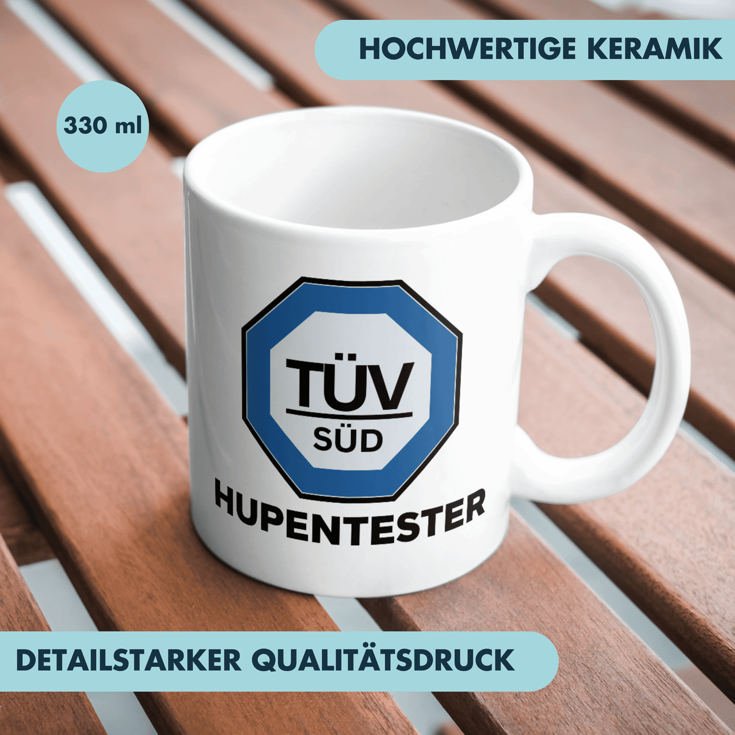 TÜV Hupentester Kaffee Tasse