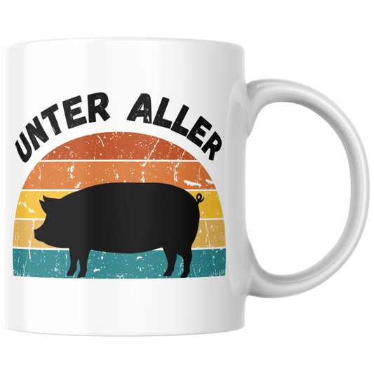 Unter Aller Sau Schwein Wortspiel Kaffee Tasse