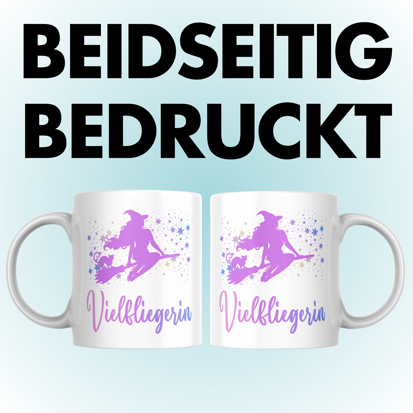 Vielfliegerin Hexe Besen Urlaub Kaffee Tasse
