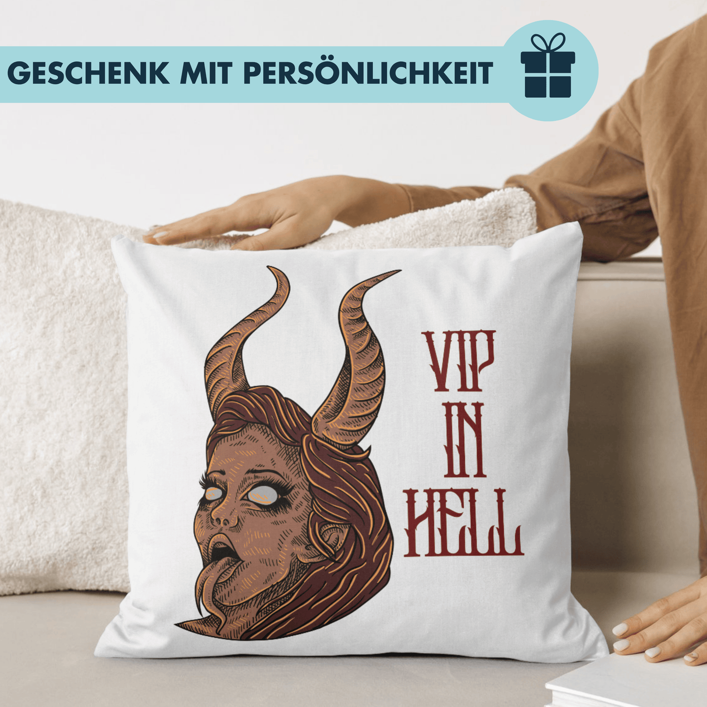 VIP In Hell Dämon Horror Deko Kissen
