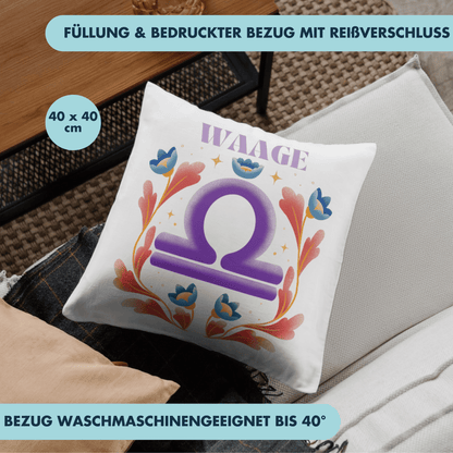 Waage Libra Sternzeichen Deko Kissen