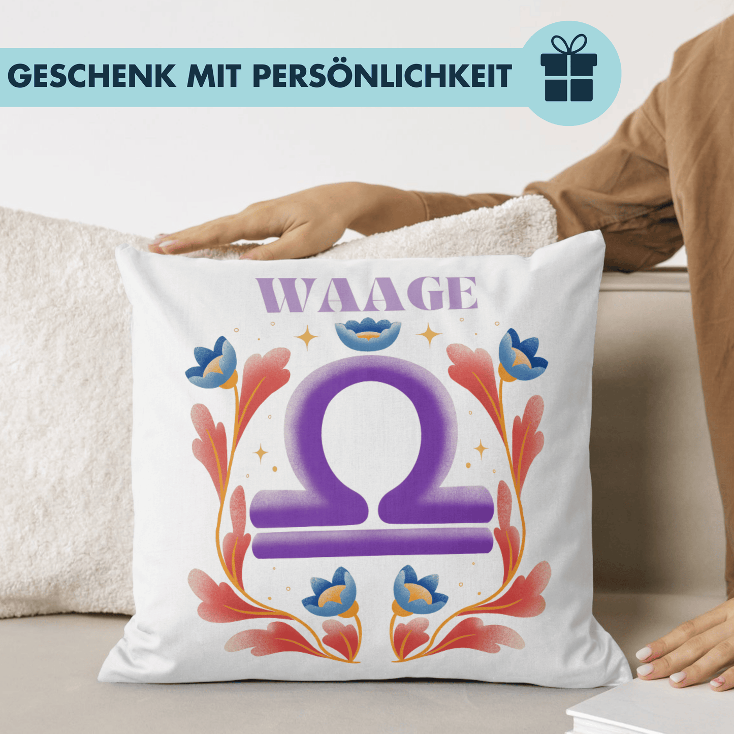 Waage Libra Sternzeichen Deko Kissen